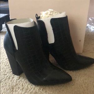 Black Snakeskin Booties